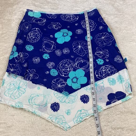 Vintage 90s Billabong floral cotton v hem midi skirt, size 9 - Picture 5 of 10